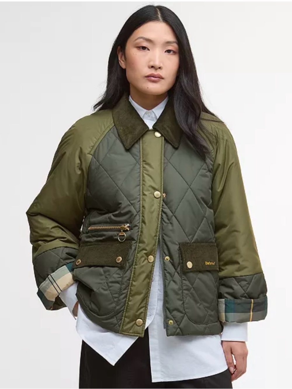 Barbour Olive and Dark Moss Quilted Martha Jacket